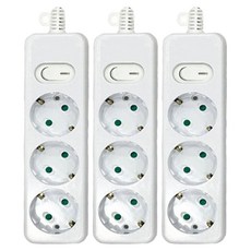 DaJOa 安全開關3孔延長線, 3個, 單一顏色, 5m