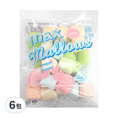 卜祥 香烤彩色棉花糖 可用於烤肉時增添趣味, 150g, 6包