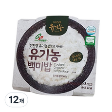 푸른들판 유기농 백미 즉석밥, 210g, 12개