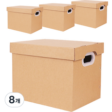 포테가르 종이 정리함 리빙박스 21L, 갈색, 8개