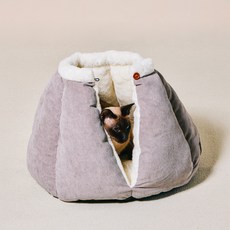 REDPUPPY 改過遷善 貓咪舒適寵物窩, 柔和灰色, 1個