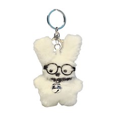 Jigeumoneul 可愛小狗毛根娃娃鑰匙圈 鑰匙扣 裝飾 成品, 鈴鐺
