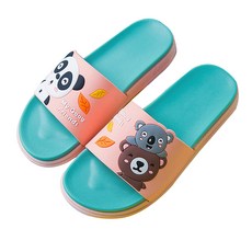 Ilovehome 雙色動物朋友們 防滑浴室拖鞋, 粉紅色, 1個