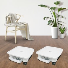 플라팜 이동식 정사각 화분받침대 2p, 화이트, 2개