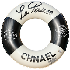 FANCY LIFE 多色充氣泳圈 兒童圓形款, 茶花黑, 1個