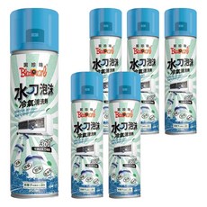 BlackPearl 黑珍珠 水刀式冷氣清潔劑 三代, 450ml, 360°可調式水刀泡沫, SGS檢測驗證99.9%抑菌防霉, 綠茶香, 免水洗直接深層清潔, 6瓶