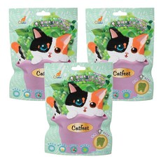 Catfeet 呼嚕最愛 薄荷化毛潔牙餡餅, 牛肉, 60g, 3包