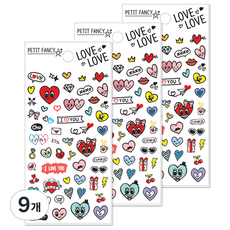 Petit LOVELOVE da5399 花俏貼紙, 混合顏色, 9個