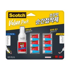 3M Scotch 旋蓋式瞬間膠 + 拋棄式6入組, 1套