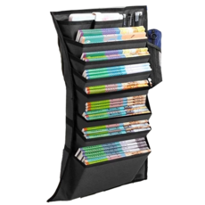 書本收納袋 8層, 黑色, 1個