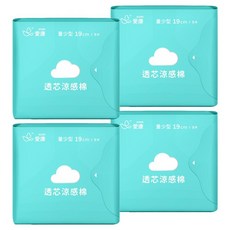 icon 愛康 涼感衛生棉，精油成分，七層結構 0.2毫米, 量少型(19cm), 9片, 4包