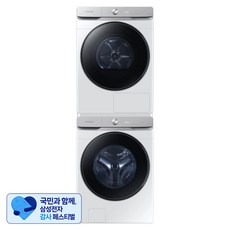 [삼성 감사 페스티벌] 삼성전자 직렬설치 AI 세탁기 WF25DG8650BW + 건조기 DV21DG8600BW 25kg + 21kg + 상단설치키트 SKK-ATW 세트 방문설치, WF25DG8650BW2T, 화이트