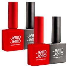 Jello Jello Peel-Off Base Gel + Real Matt Top Gel, 單色, 2組