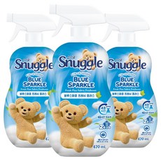 Snuggle 熊寶貝 藍色火花清新Plus織物除臭劑 正裝, 3個, 470ml