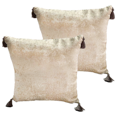 J&N 艾爾絲絨抱枕 Set 2個, 米色