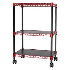 Steel Tycoon 鋼鐵力士 三層架 附PP + 滑輪, 紅色, 1個