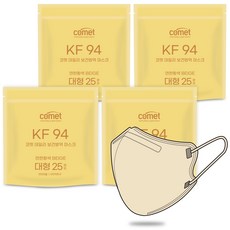 코멧 국내생산 KF94 새부리형 데일리 보건방역 마스크 대형, 100개입, 1개, 베이지