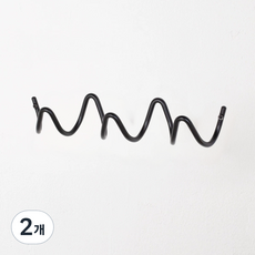 JJOISO 波浪壁掛式衣架 掛衣架 3層, 黑色, 2個