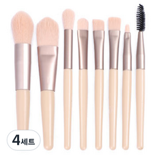 잇츠라이프 화장 브러쉬 8종 세트, 살구, 4세트