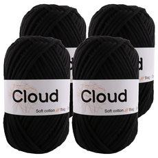 마마니트 클라우드 뜨개실, 14 블랙, 4개
