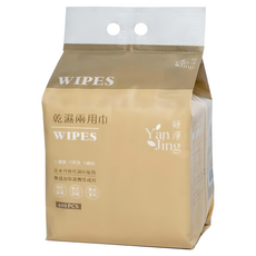 妍淨 乾濕巾, 厚實布料設計, 可對折使用, 多用途設計, 400抽, 平面款, 1件