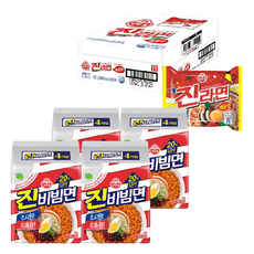 오뚜기 진비빔면 156g 16p + 진라면 매운맛 120g 20p, 1세트