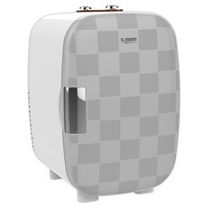 SONGEN 松井 冷暖雙溫電子冰箱/行動冰箱 CLT-15LE 15L容量 冷熱保鮮 時尚格紋外觀, 白色