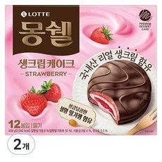 LOTTE 樂天 雪夢生奶油巧克力草莓派, 2盒, 408g