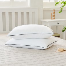 The Zari Nanocare拉鍊式超細纖維簡約線紋枕芯, 白色的