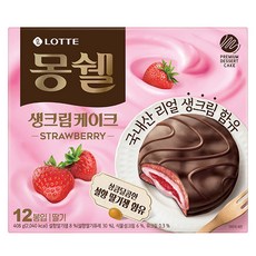 LOTTE 樂天 雪夢生奶油巧克力草莓派, 1盒, 408g