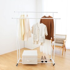 트리팜 베이직 이동식 스탠드 행거 120, 화이트