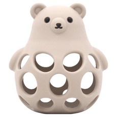 Baby Garden 咬咬派對 手握型固齒器 寶寶口腔期首選, 立體熊奶茶色, 1個