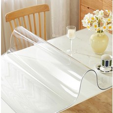 HOW'S ROOM 替代玻璃PVC防水桌墊, 1個, 透明, 60 x 120cm x 厚度 1mm