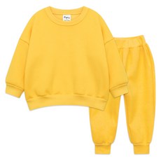 Little rabbit 兒童彩色素面刷毛上下衣套裝