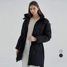 afinar 寬鬆款中長連帽鋪棉外套