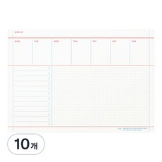 페이퍼리안 플랫 노트패드 A5, Weekly To do, 60매, 10개 Weekly To do, 60매, 10개
