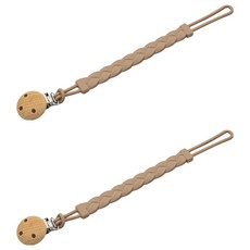 OhBabyLying 矽膠奶嘴鏈, 無奶嘴, 卡其色, 2條