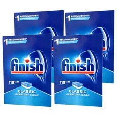finish 洗碗機專用 餐具清潔錠 110顆, 1.76kg, 4盒