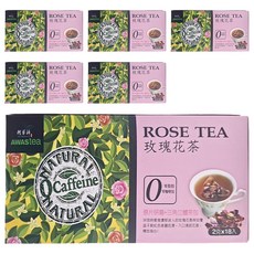 AWAStea 阿華師 零咖啡因玫瑰花茶, 原片研磨三角立體茶包, 2g, 18包, 6盒