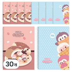 DADA 花生家族 10格書寫纖薄國小線圈筆記本, 隨機出貨, 30個