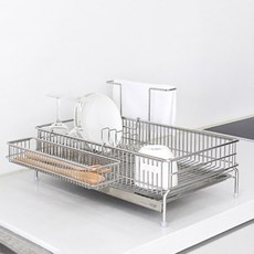로긴 쟁반형 식기건조대, 1단, 은색, 1세트