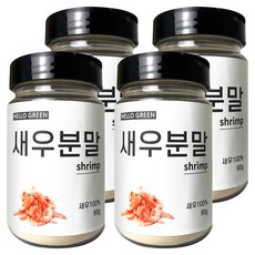 헬로우그린 국산 새우 분말 통, 90g, 4개