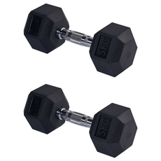 에르고기어 고무 육각아령, 5kg, 2개