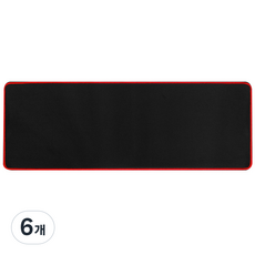 칼론 장 마우스패드 OKP-L9000, 블랙 + 레드, 6개
