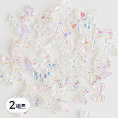 羅納爾迪豪華大容量極光絲帶和蝴蝶指甲零件 L02012, 2組, 隨機出貨
