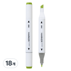 deLi 得力 三角雙頭麥克筆 48 黃綠色 70803A, 1色, 18個