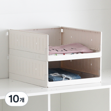 올리빙 국내 제조 멀티 모듈 슬라이딩 리빙박스, 화이트, 10개