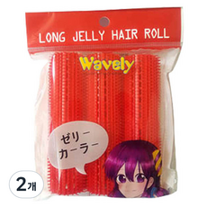 Cheonil Chemical Jelly Hair Roll Long Size 39mm in Diameter 3p Hair Roll/Goop, 紅色的, 2個