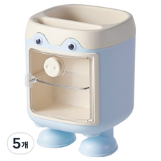 덴빌리어 세련된 책상정리 스탠딩 수납함 11 x 11 x 15 cm, 블루, 5개