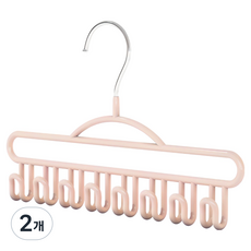 일상포인트 슬림형 다용도 웨이브 옷걸이, 핑크, 2개